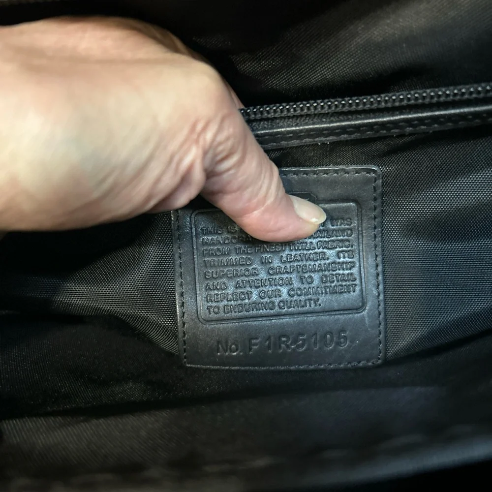 COACH MENS MESSENGER BRIEFCASE LAPTOP BAG BLACL LEATHER/Nylon trim 17x12